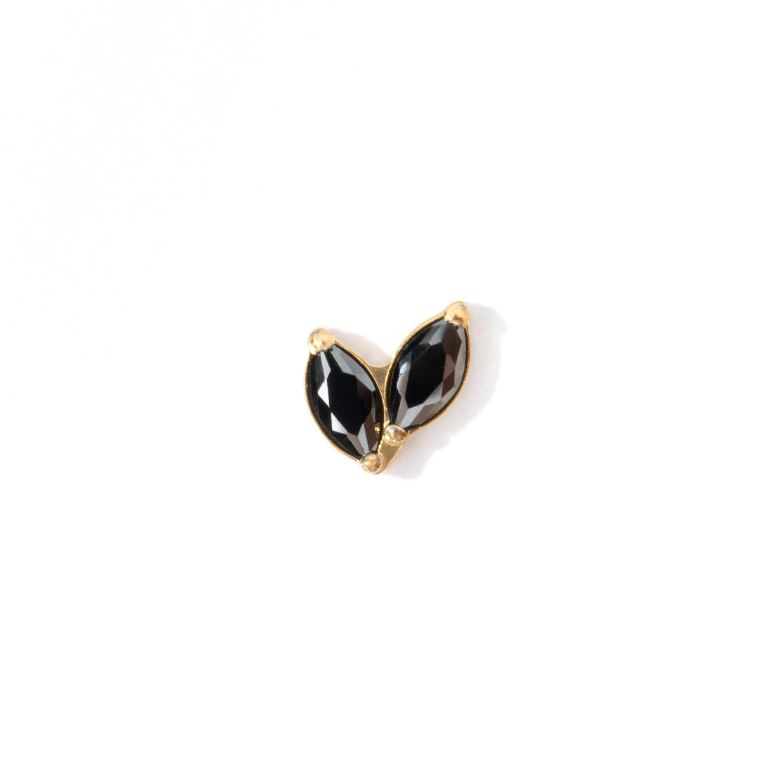 Mei Flower Bud Flatback Earring | Black Gold