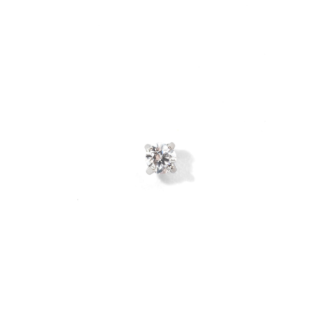 Chelle Mini 2mm Flatback Earring |Clear Silver