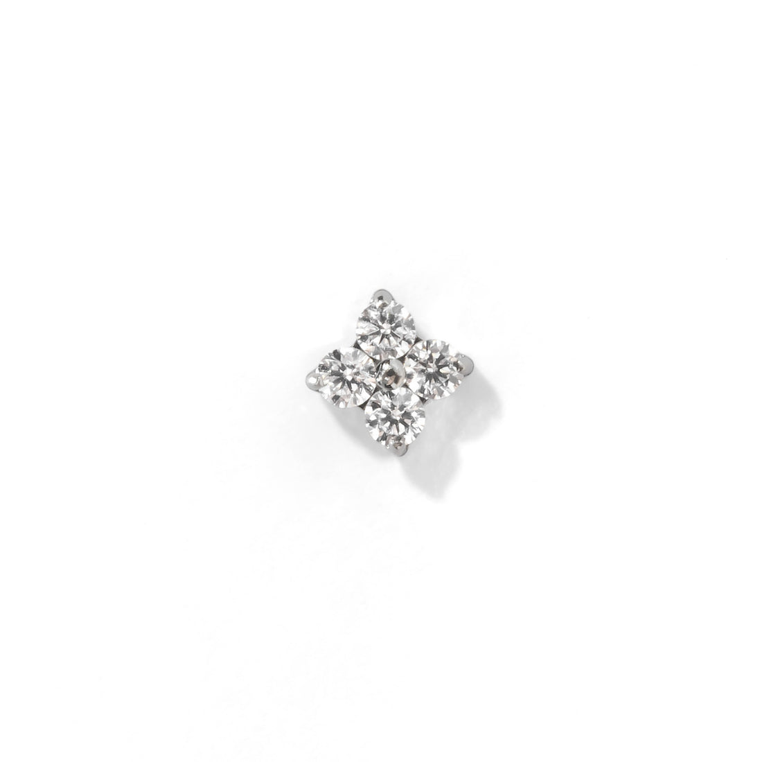 Sweet Orkid Flatback Earring | Clear Silver