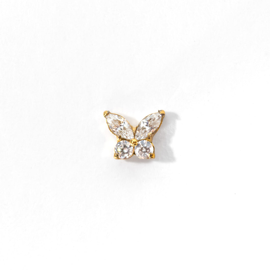 Fifi Butterfly Flatback Earring | Clear Gold