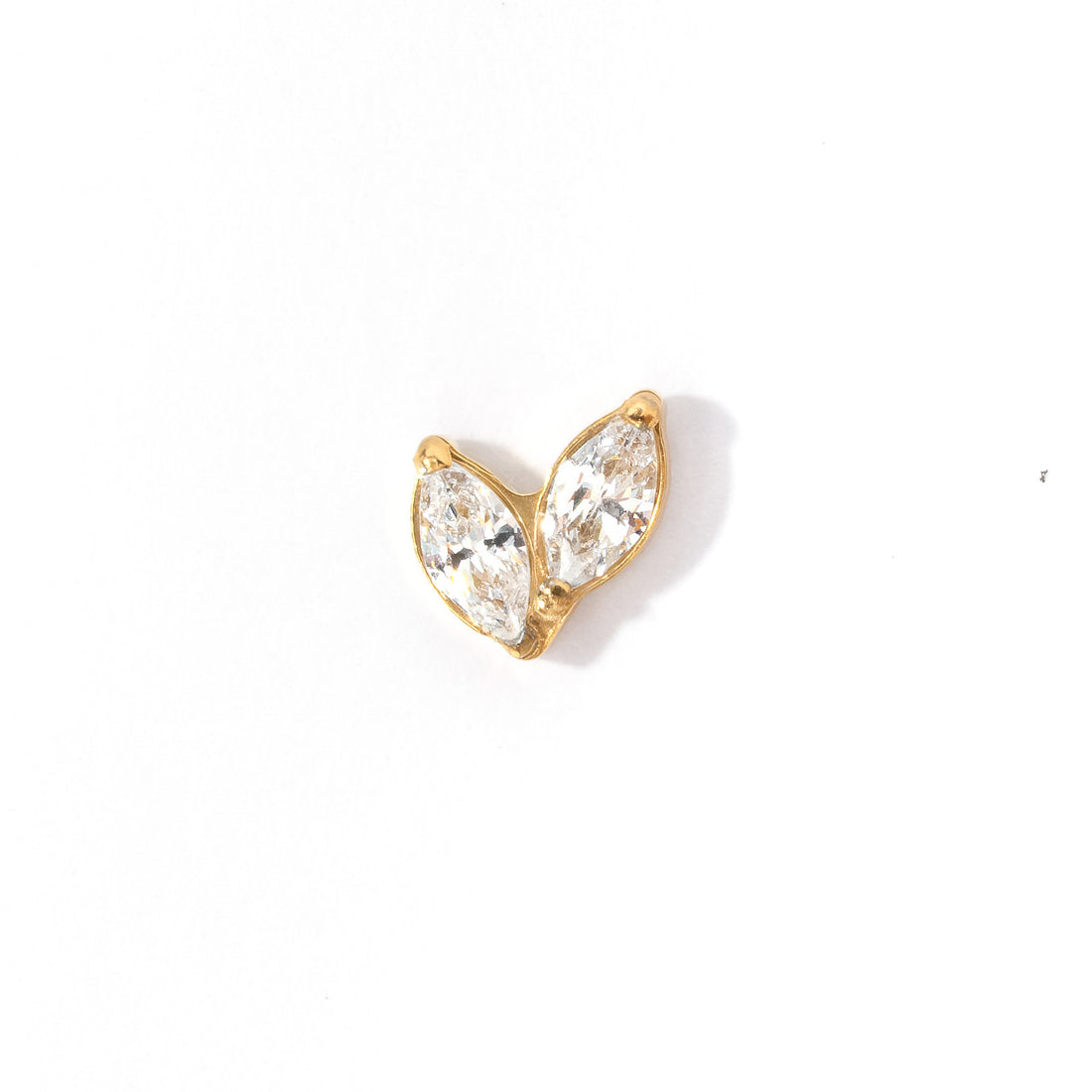 Mei Flower Bud Flatback Earring | Clear Gold