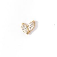 Mei Flower Bud Flatback Earring | Clear Gold