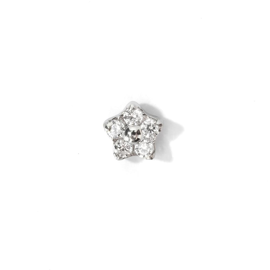 Meadow Flower Flatback Earring | Clear Silver