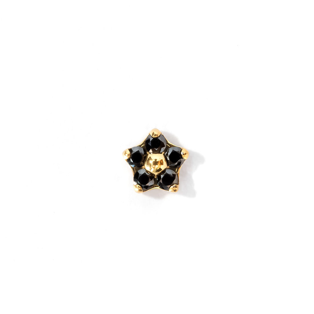 Meadow Flower Flatback Earring | Black Gold