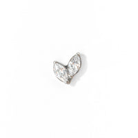 Mei Flower Bud Flatback Earring | Clear Silver