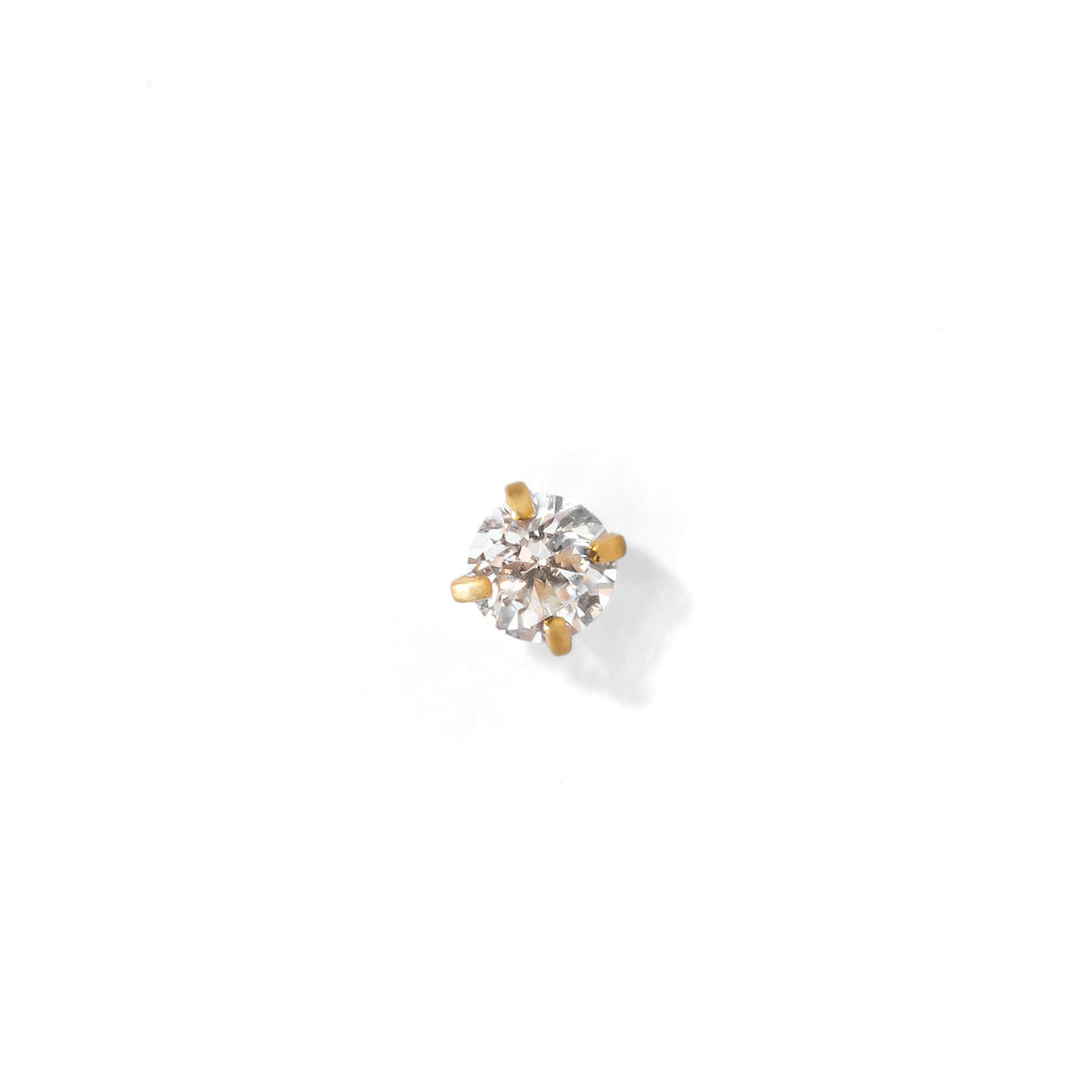 Carrey Round 3mm Flatback Earring |Clear Gold