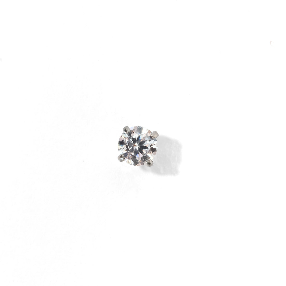 Carrey Round 3mm Flatback Earring |Clear Silver