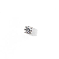 Carrey Round 3mm Flatback Earring |Clear Silver