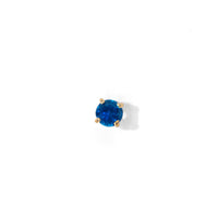 Carrey Round 3mm Flatback Earring |Sapphire Gold
