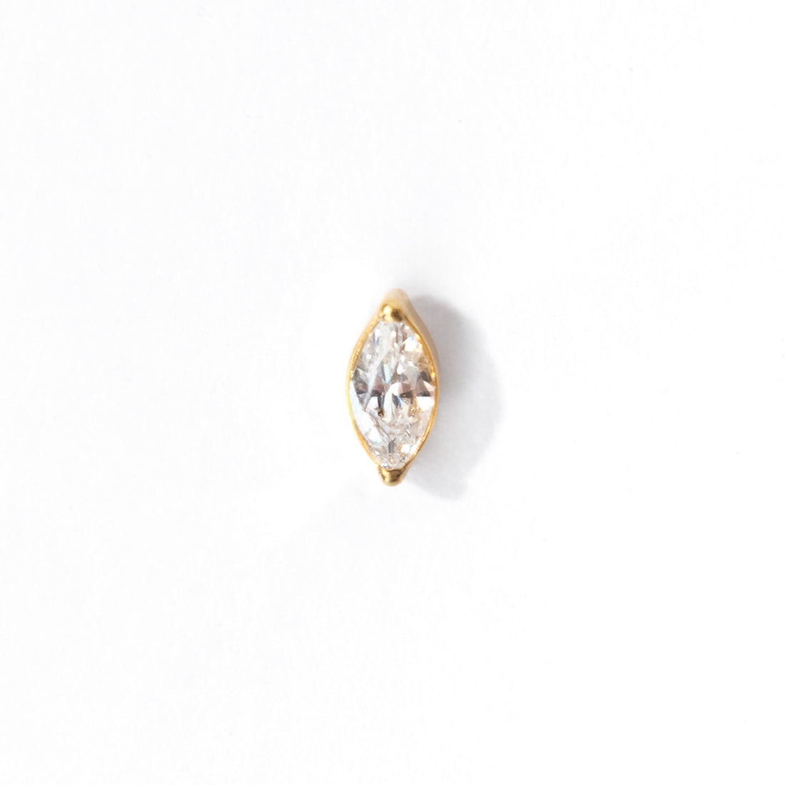 Charmaine Marquise Flatback Earring | Clear Gold