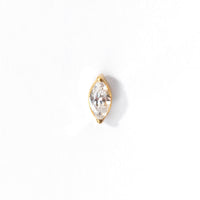 Charmaine Marquise Flatback Earring | Clear Gold