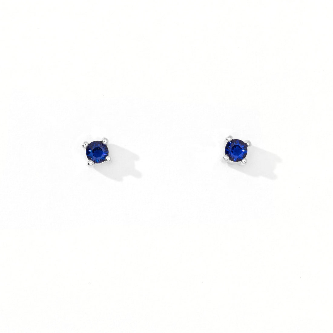 Sloane 3mm Studs | Silver Sapphire