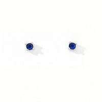 Sloane 3mm Studs | Silver Sapphire