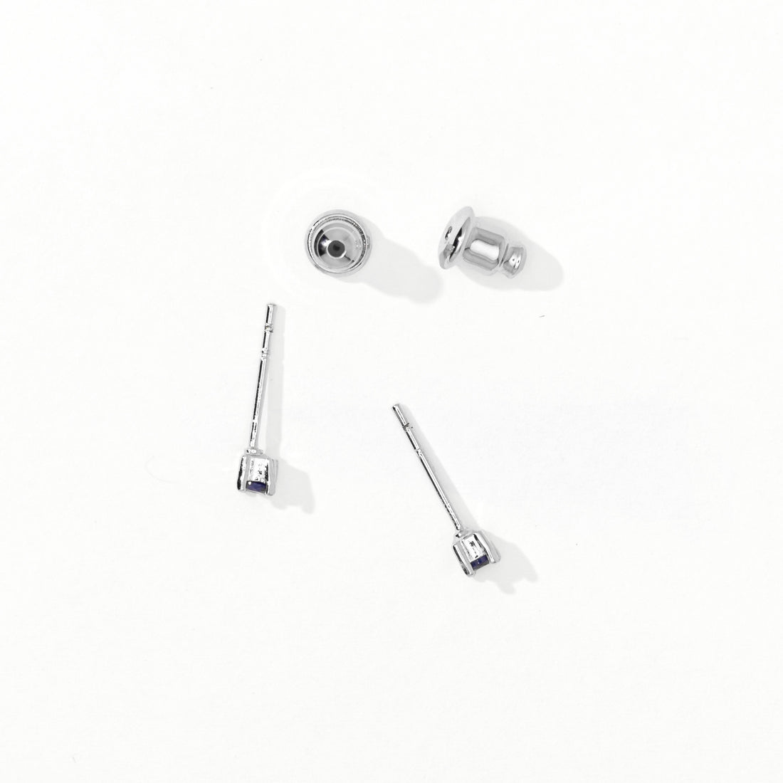 Sloane 3mm Studs | Silver Sapphire