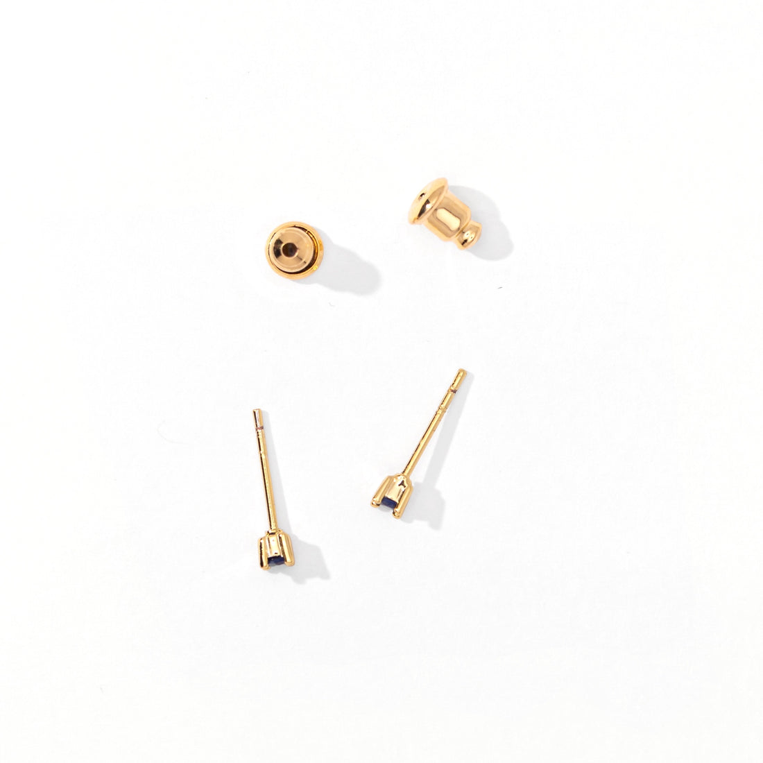 Sloane 3mm Studs | Gold Sapphire