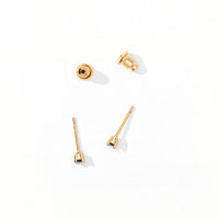 Sloane 3mm Studs | Gold Sapphire