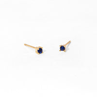 Sloane 3mm Studs | Gold Sapphire