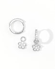 Aina 2-in-1 Hoops with Charms | Clear Silver