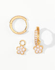 Aina 2-in-1 Hoops with Charms | Clear Gold