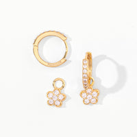 Aina 2-in-1 Hoops with Charms | Clear Gold