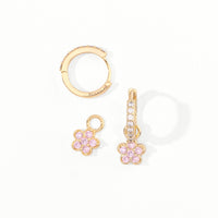Aina 2-in-1 Hoops with Charms | Pink Gold