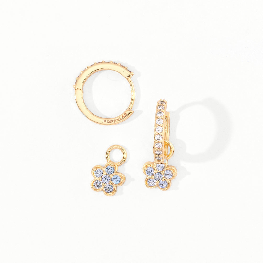 Aina 2-in-1 Hoops with Charms | Frost Gold