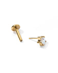 Nova Star Flatback Earring | Rainbow Gold