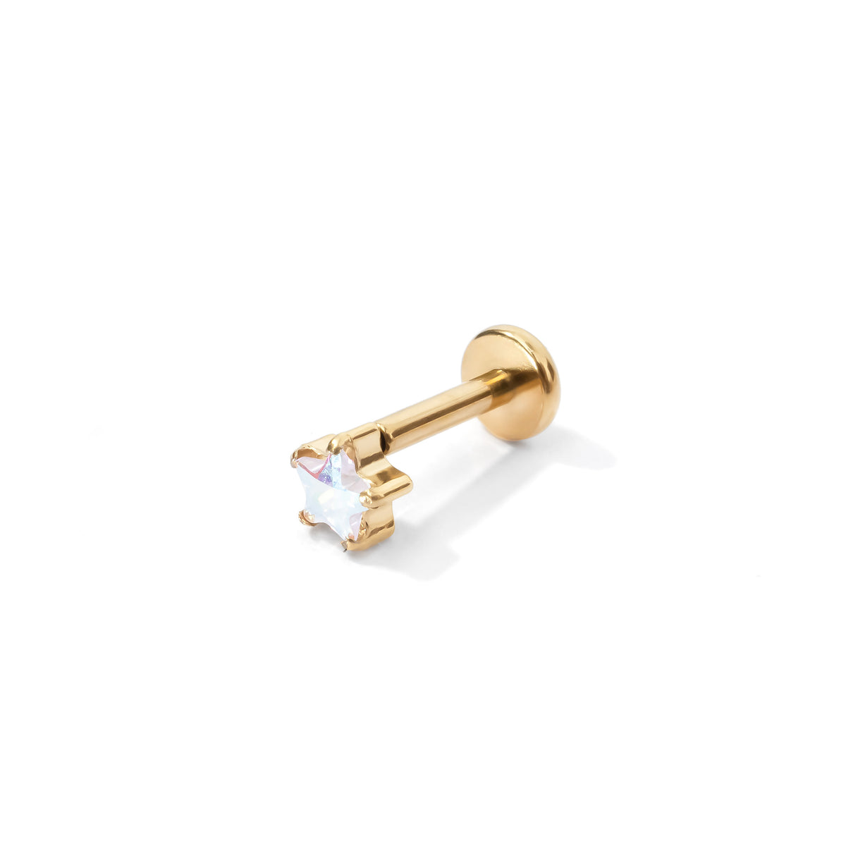 Nova Star Flatback Earring | Rainbow Gold