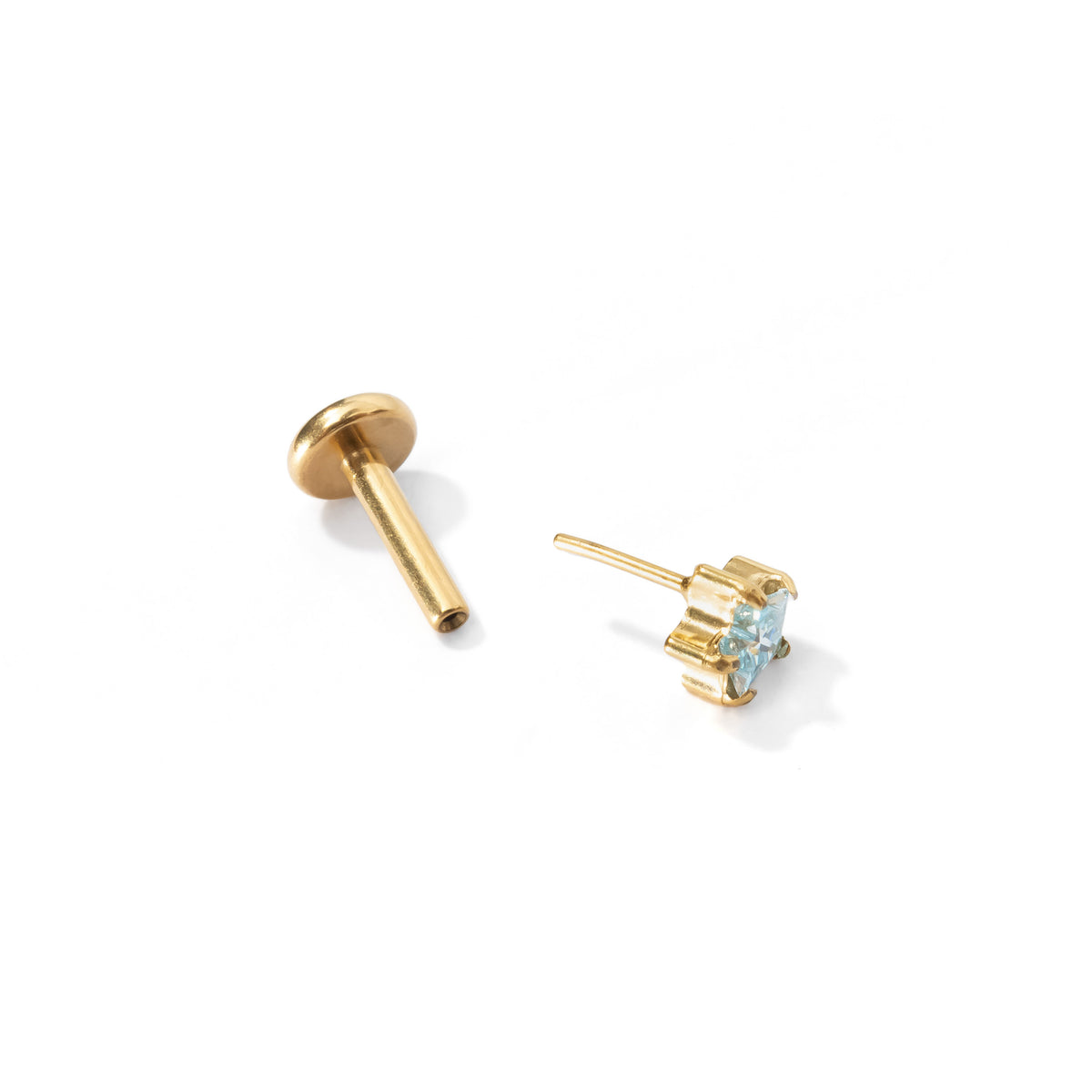 Nova Star Flatback Earring | Sky Blue Gold