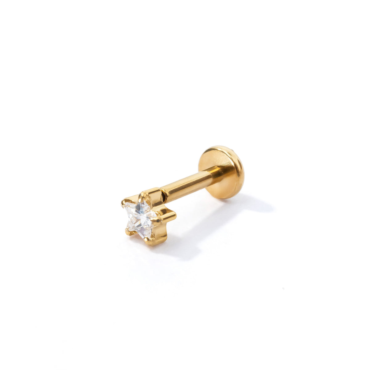 Nova Star Flatback Earring | Clear Gold