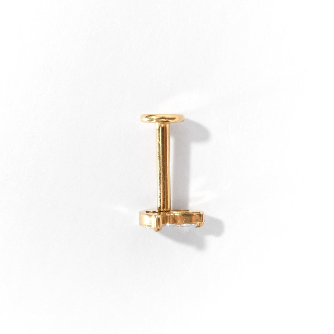 Mei Flower Bud Flatback Earring | Clear Gold