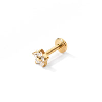 Meadow Flower Flatback Earring | Clear Gold