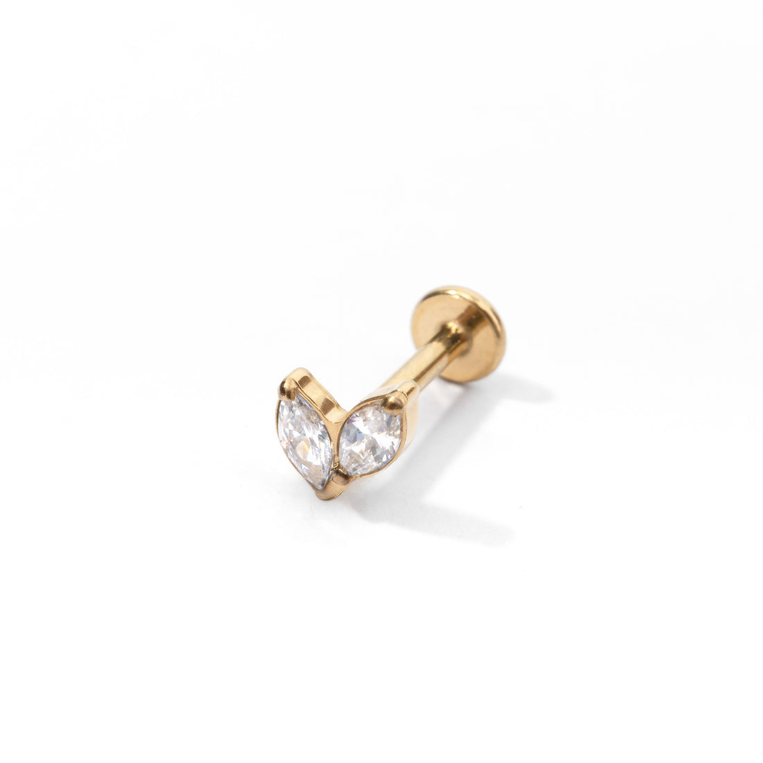 Mei Flower Bud Flatback Earring | Clear Gold