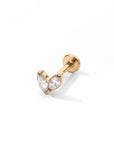 Mei Flower Bud Flatback Earring | Clear Gold