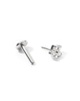 Meadow Flower Flatback Earring | Clear Silver