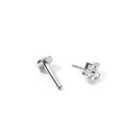 Meadow Flower Flatback Earring | Clear Silver