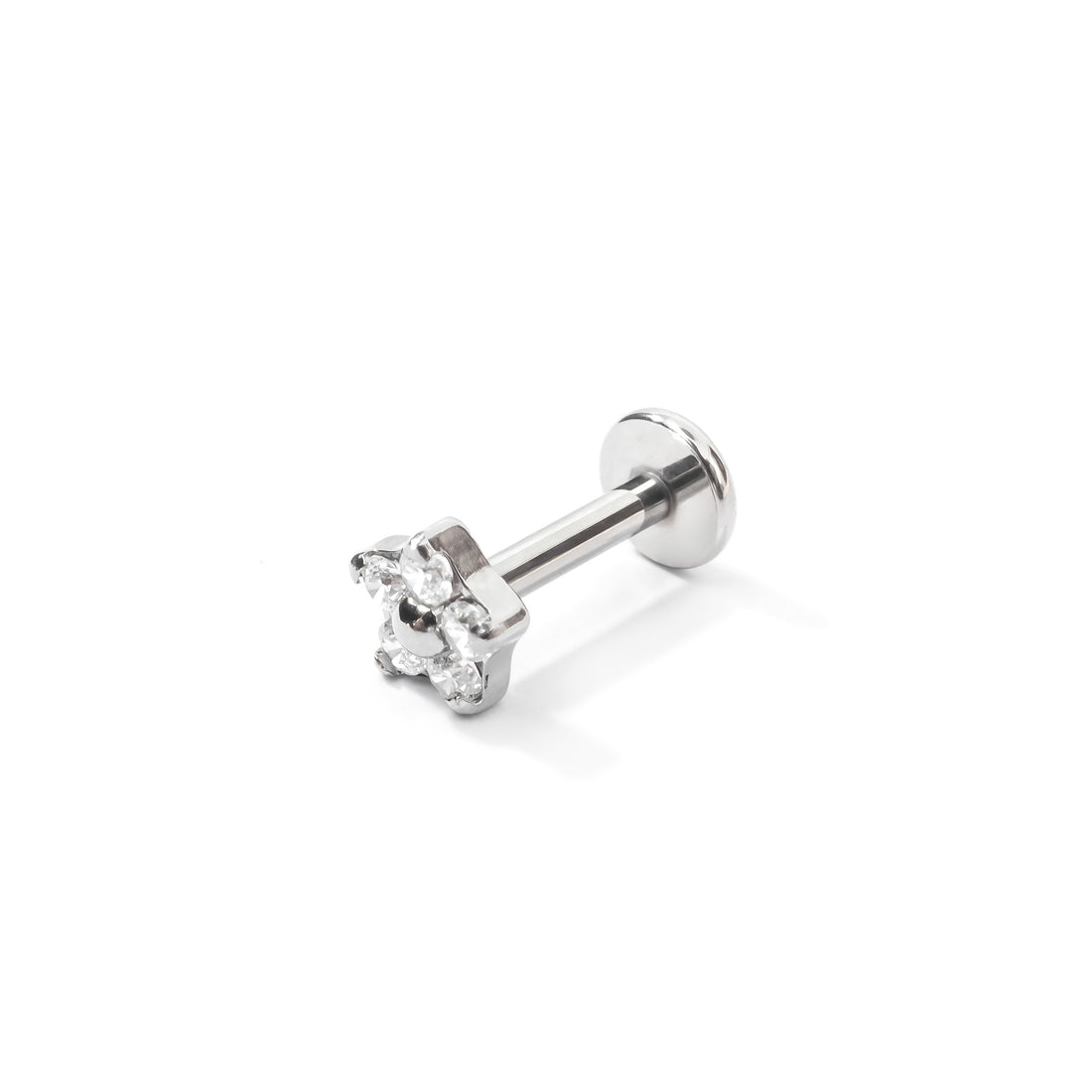 Meadow Flower Flatback Earring | Clear Silver
