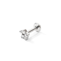 Meadow Flower Flatback Earring | Clear Silver