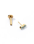 Gemini Flatback Earring | Baby Blue Gold