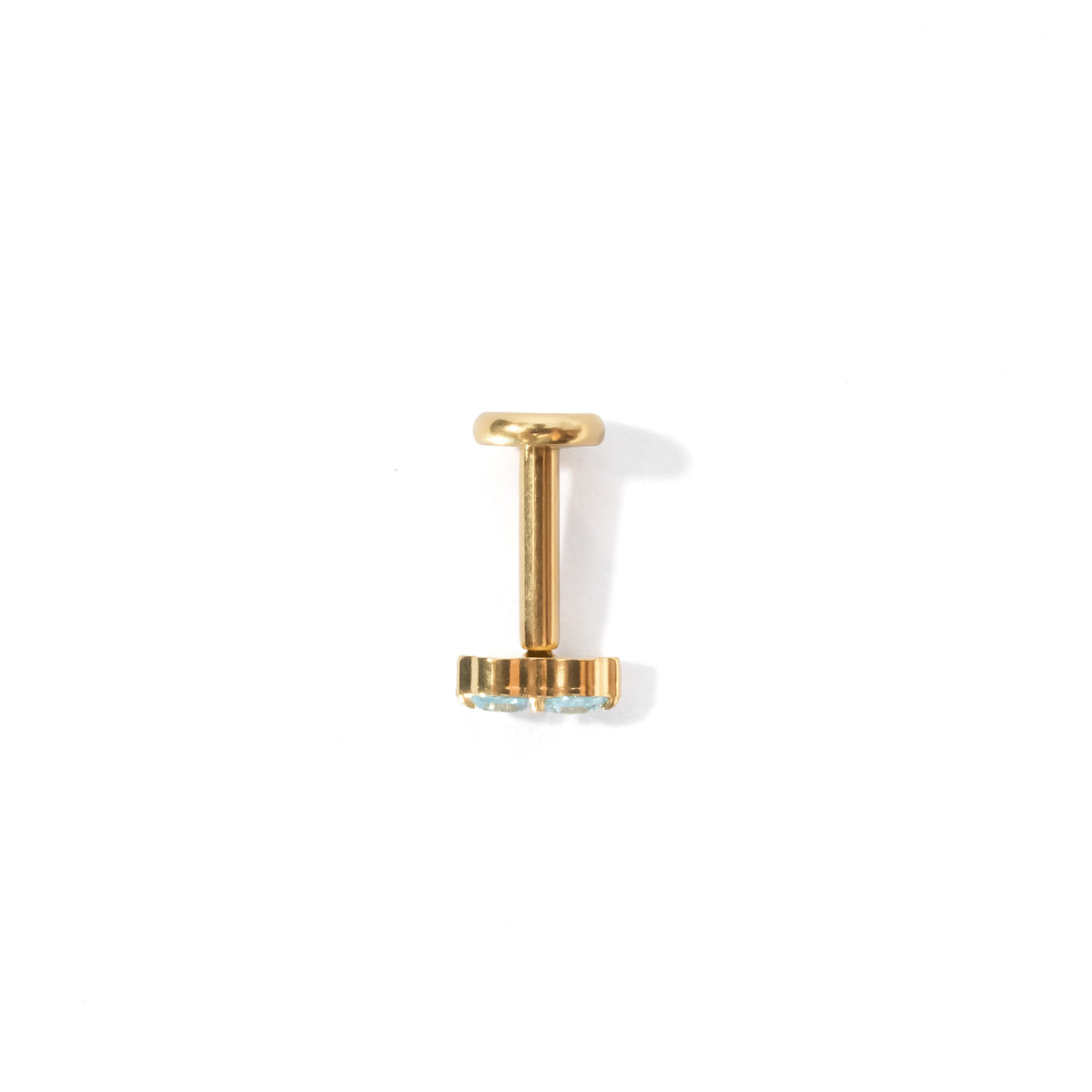Gemini Flatback Earring | Baby Blue Gold