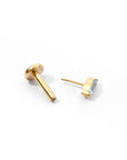 Charmaine Marquise Flatback Earring | Baby Blue Gold