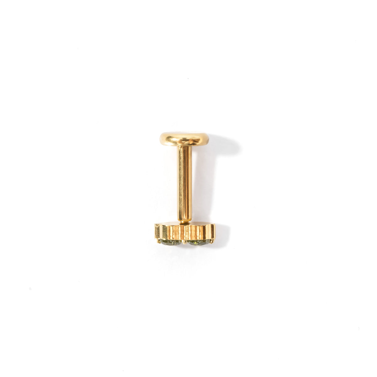 Gemini Flatback Earring | Olive Gold