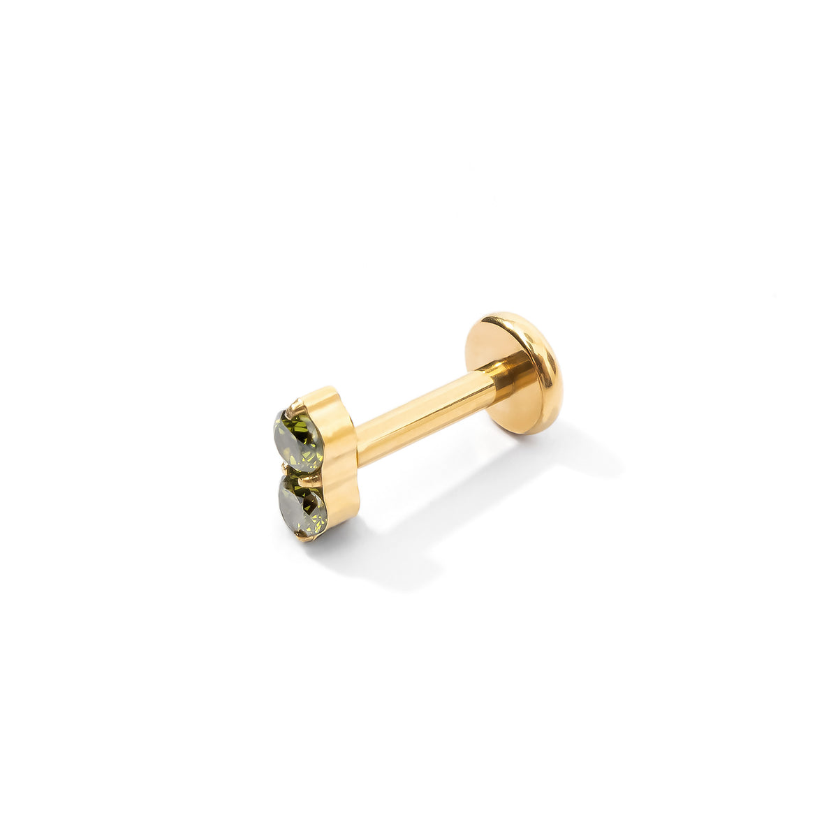 Gemini Flatback Earring | Olive Gold