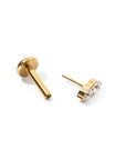 Gemini Flatback Earring | Clear Gold