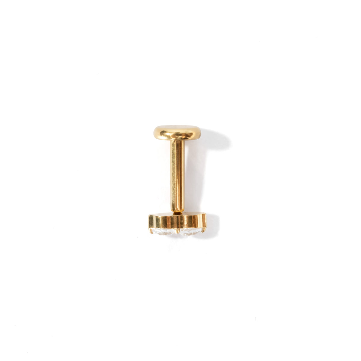 Gemini Flatback Earring | Clear Gold