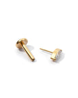 Charmaine Marquise Flatback Earring | Clear Gold