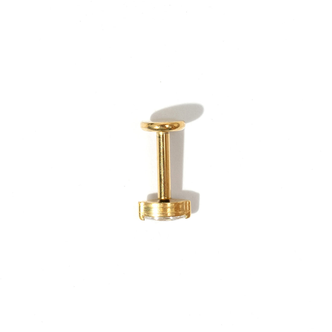 Charmaine Marquise Flatback Earring | Clear Gold