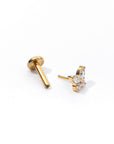 Fifi Butterfly Flatback Earring | Clear Gold