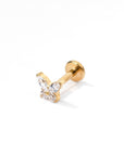 Fifi Butterfly Flatback Earring | Clear Gold