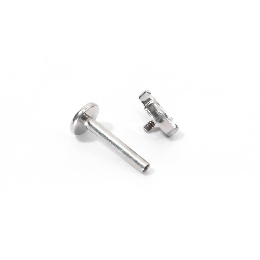 Mei Flower Bud Flatback Earring | Clear Silver